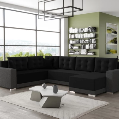 Sedací souprava do U TAHANI - pravá, černá / šedá