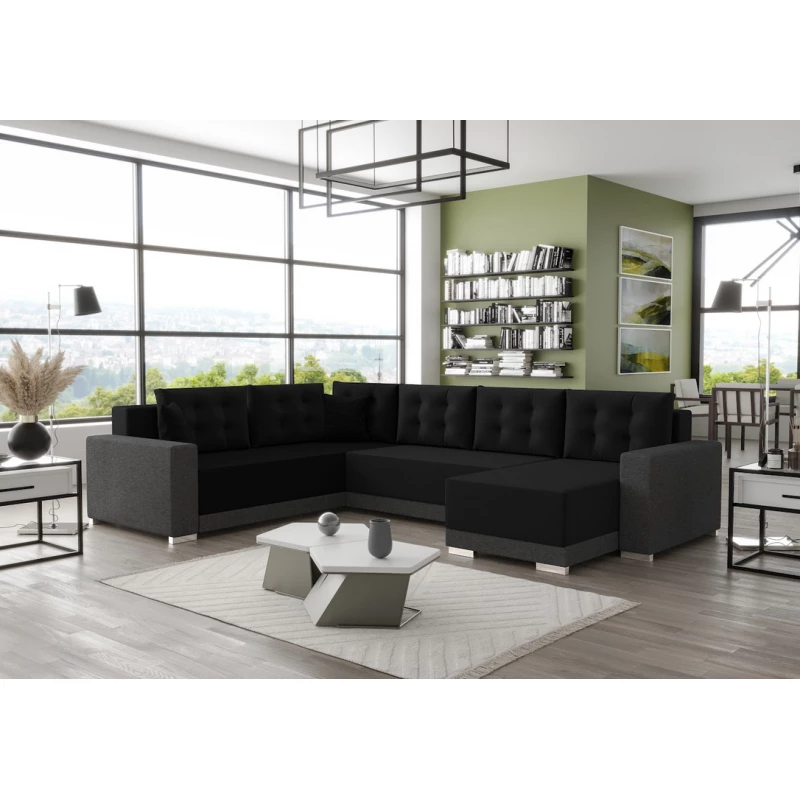 Sedací souprava do U TAHANI - pravá, černá / šedá