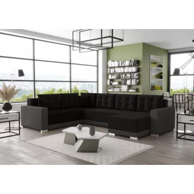 Sedací souprava do U TAHANI - pravá, černá / šedá