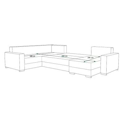 Sedací souprava do U TAHANI - pravá, černá / šedá