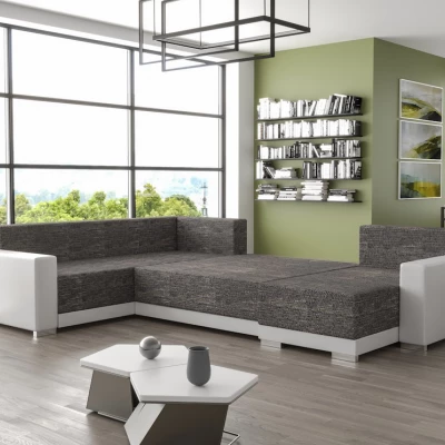 Sedací souprava do U TAHANI - pravá, černá / šedá