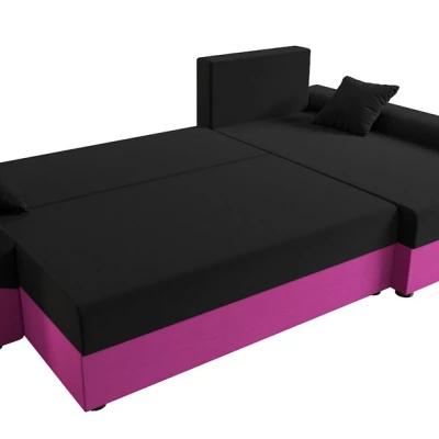 Rohová sedací souprava DAGMAR - tmavě šedá / bílá