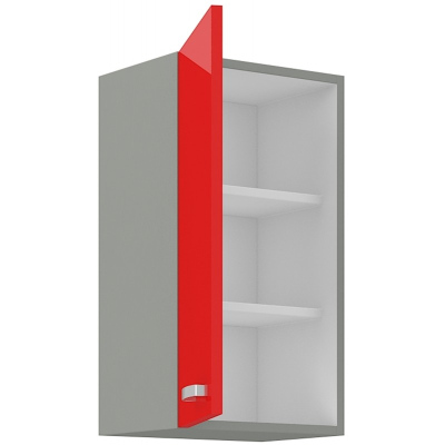 VÝPRODEJ - Horní kuchyňská skříňka ULLERIKE - šířka 45 cm, červená / šedá