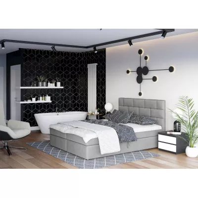 Boxspringová postel s úložným prostorem WALLY COMFORT - 200x200, šedá