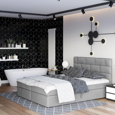 Boxspringová postel s úložným prostorem WALLY COMFORT - 180x200, šedá