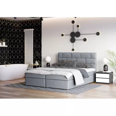 Boxspringová postel s úložným prostorem WALLY COMFORT - 140x200, šedá