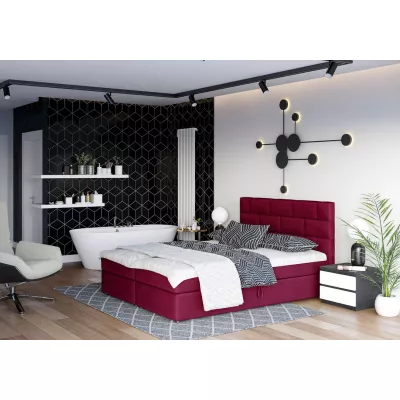 Boxspringová postel s úložným prostorem WALLY COMFORT - 140x200, červená