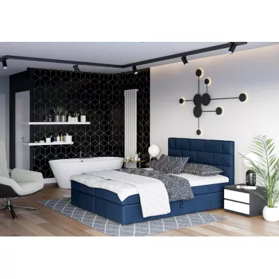 Boxspringová postel s úložným prostorem WALLY COMFORT - 160x200, modrá