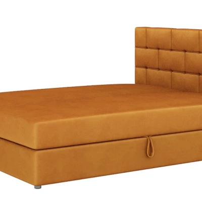 Boxspringová postel s úložným prostorem WALLY - 200x200, hořčicová
