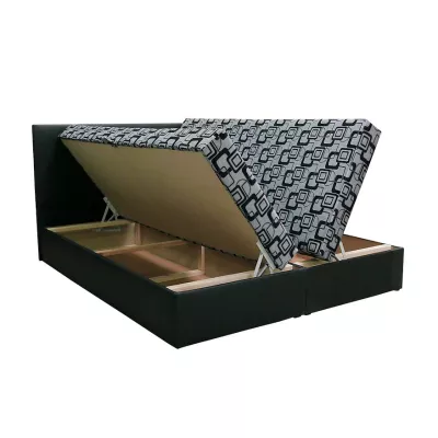 Boxspringová postel s úložným prostorem DANIELA COMFORT - 160x200, bílá / béžová