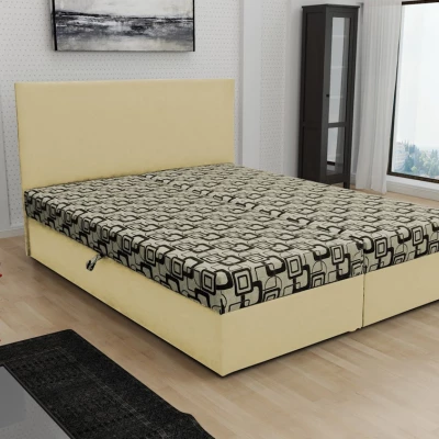 Boxspringová postel s úložným prostorem DANIELA COMFORT - 140x200, béžová