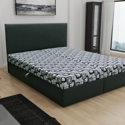 Boxspringová postel s úložným prostorem DANIELA COMFORT - 140x200, černá / šedá