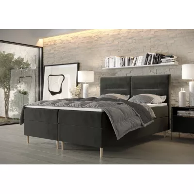 Boxspringová postel s úložným prostorem HENNI COMFORT - 140x200, popelavá