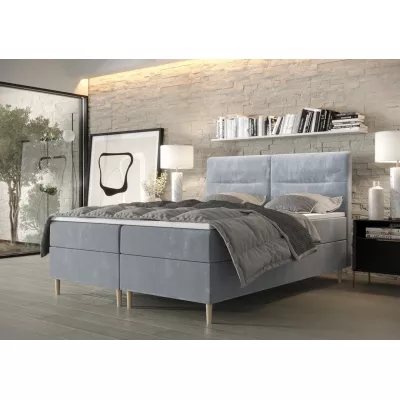 Boxspringová postel s úložným prostorem HENNI COMFORT - 160x200, modrá
