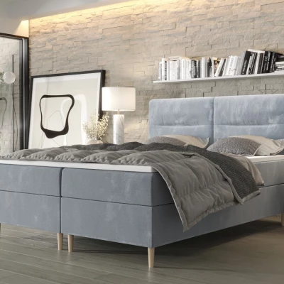 Boxspringová postel s úložným prostorem HENNI COMFORT - 140x200, modrá