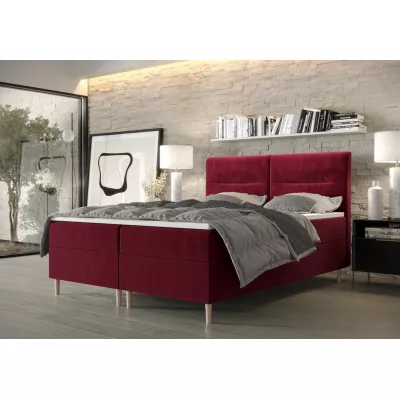 Boxspringová postel s úložným prostorem HENNI COMFORT - 200x200, červená