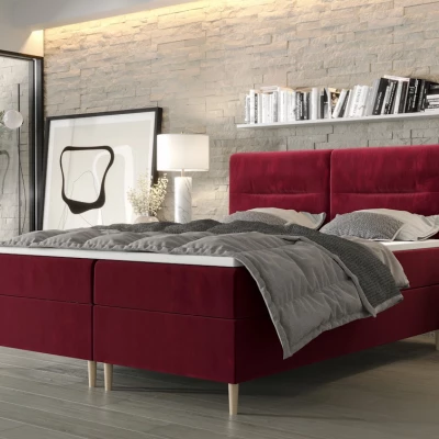 Boxspringová postel s úložným prostorem HENNI COMFORT - 160x200, červená