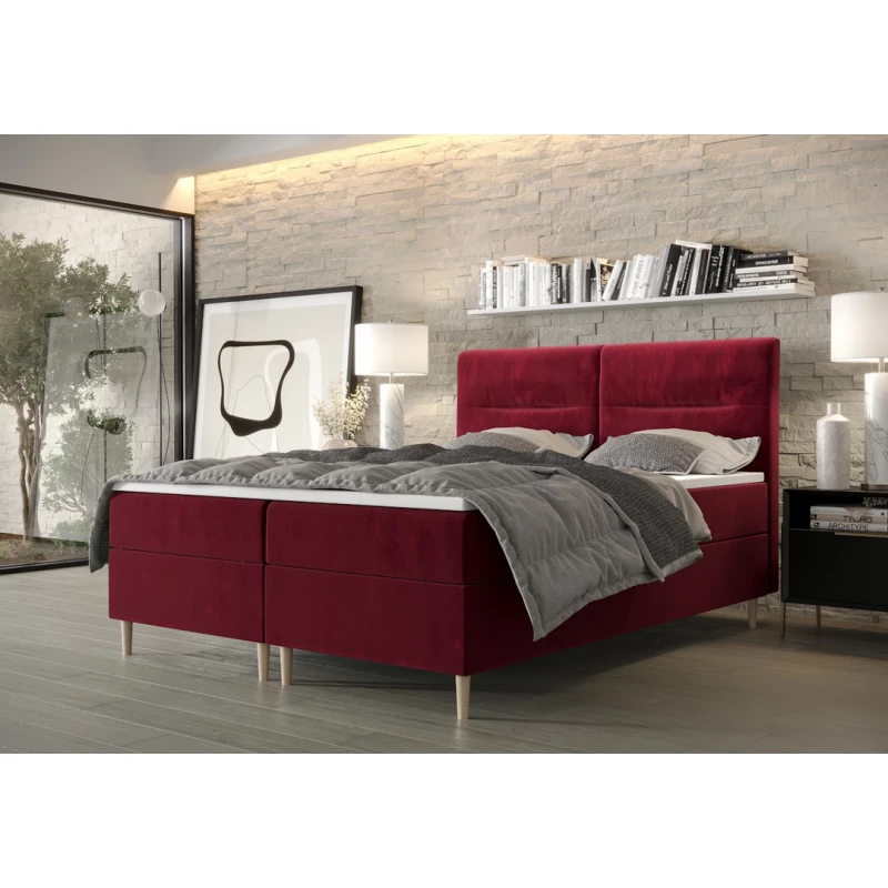 Boxspringová postel s úložným prostorem HENNI COMFORT - 160x200, červená