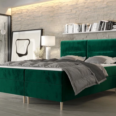 Boxspringová postel s úložným prostorem HENNI COMFORT - 180x200, zelená