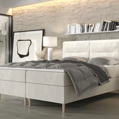 Boxspringová postel s úložným prostorem HENNI COMFORT - 180x200, béžová
