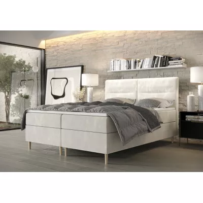 Boxspringová postel s úložným prostorem HENNI COMFORT - 160x200, béžová