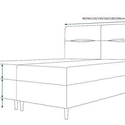 Boxspringová postel s úložným prostorem HENNI - 200x200, popelavá