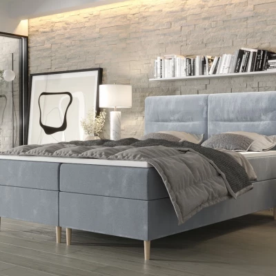 Boxspringová postel s úložným prostorem HENNI - 120x200, modrá