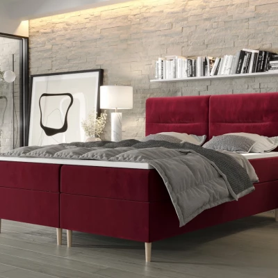 Boxspringová postel s úložným prostorem HENNI - 120x200, červená