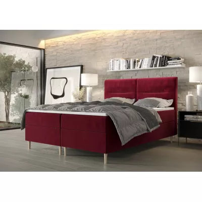 Boxspringová postel s úložným prostorem HENNI - 120x200, červená