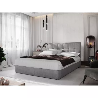 Boxspringová postel s úložným prostorem PURAM COMFORT - 200x200, šedá