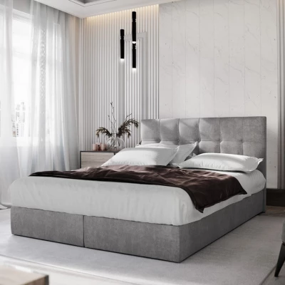 Boxspringová postel s úložným prostorem PURAM COMFORT - 160x200, šedá