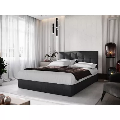 Boxspringová postel s úložným prostorem PURAM COMFORT - 160x200, černá