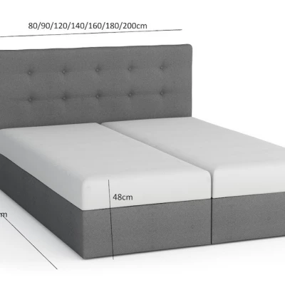 Boxspringová postel s úložným prostorem PURAM - 120x200, tmavě šedá