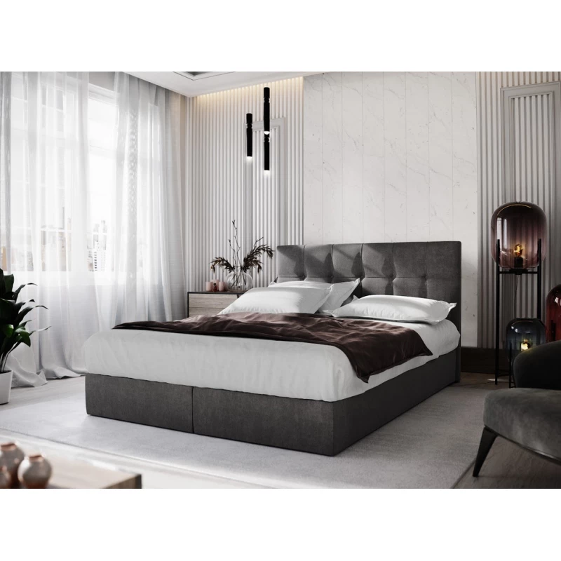 Boxspringová postel s úložným prostorem PURAM - 120x200, tmavě šedá