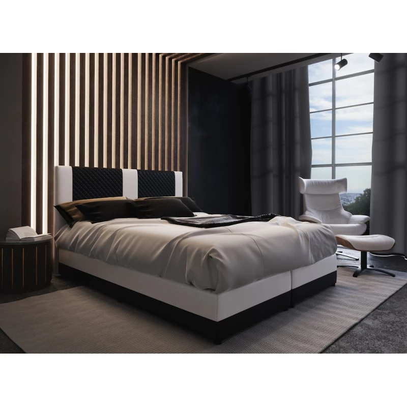 Boxspringová postel s úložným prostorem PIERROT COMFORT - 120x200, černá / bílá