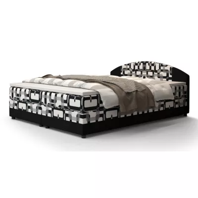Boxspringová postel s úložným prostorem LIZANA COMFORT - 180x200, vzor 3 / černá