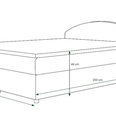 Boxspringová postel s úložným prostorem LIZANA COMFORT - 140x200, vzor 3 / černá