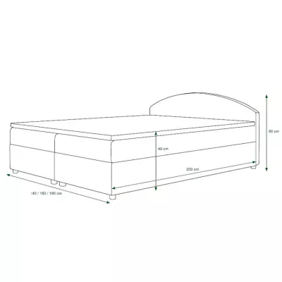 Boxspringová postel s úložným prostorem LIZANA COMFORT - 140x200, vzor 2 / fialová