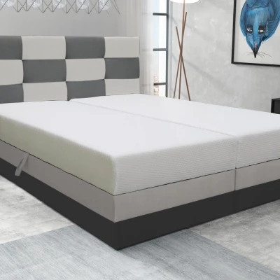 Boxspringová postel s úložným prostorem MARLEN COMFORT - 160x200, šedá / béžová