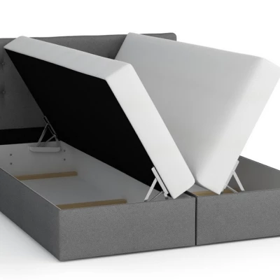 Boxspringová postel s úložným prostorem MARLEN COMFORT - 160x200, šedá / béžová