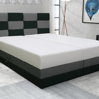 Boxspringová postel s úložným prostorem MARLEN COMFORT - 200x200, antracitová / šedá