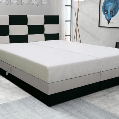 Boxspringová postel s úložným prostorem MARLEN COMFORT - 200x200, antracitová / béžová