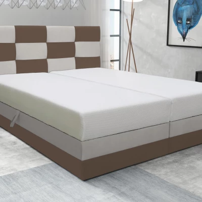 Boxspringová postel s úložným prostorem MARLEN - 120x200, hnědá / béžová
