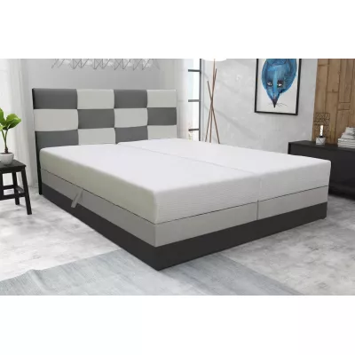 Boxspringová postel s úložným prostorem MARLEN - 120x200, šedá / béžová