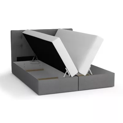 Boxspringová postel s úložným prostorem MARLEN - 200x200, antracitová / šedá