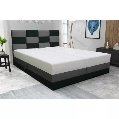 Boxspringová postel s úložným prostorem MARLEN - 200x200, antracitová / šedá