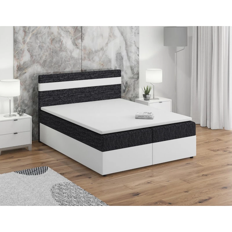 Boxspringová postel s úložným prostorem SISI COMFORT - 180x200, černá / bílá