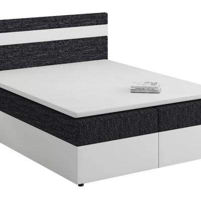 Boxspringová postel s úložným prostorem SISI - 120x200, černá / bílá