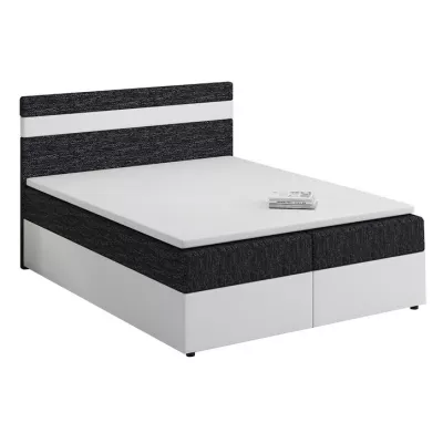 Boxspringová postel s úložným prostorem SISI - 120x200, černá / bílá