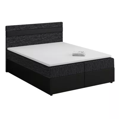 Boxspringová postel s úložným prostorem SISI COMFORT - 200x200, černá / černá